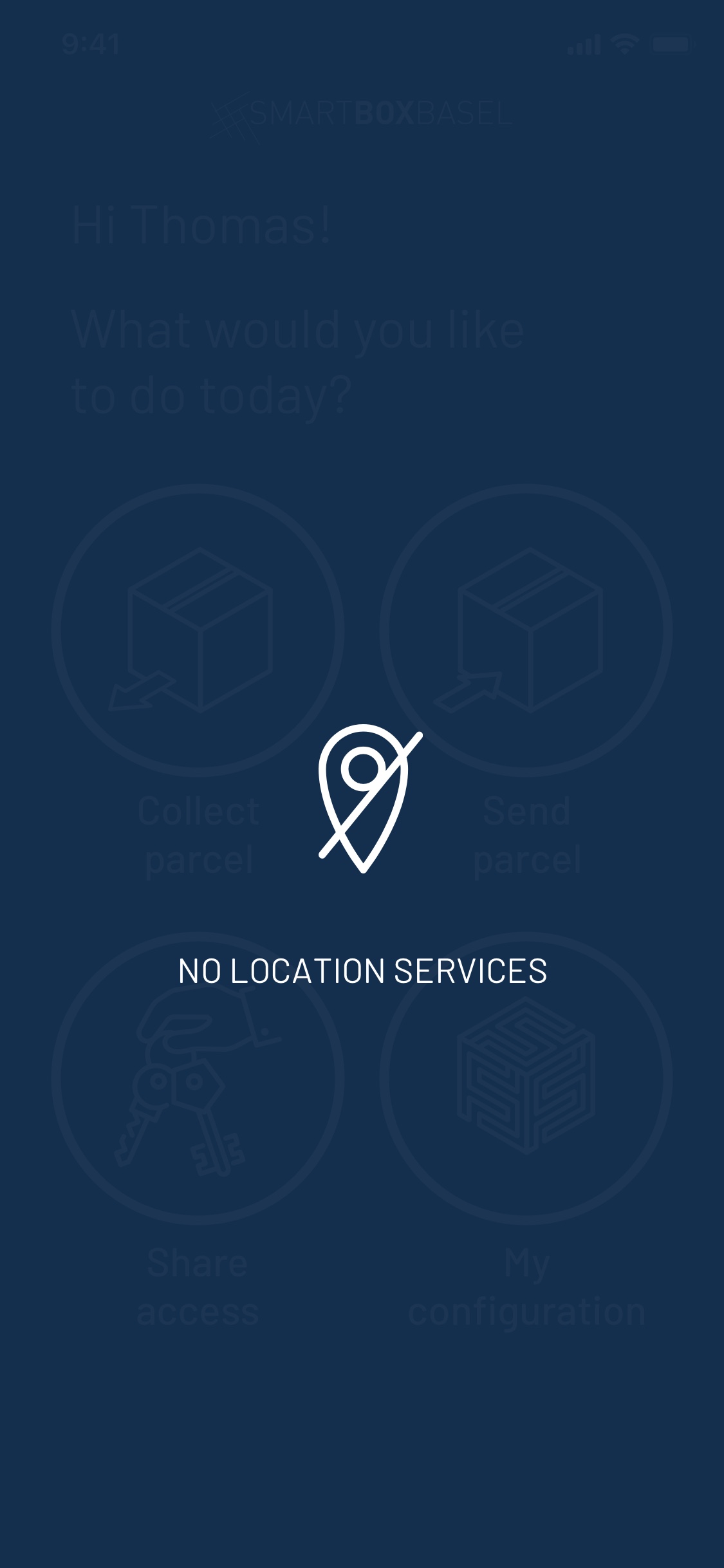 No location services message