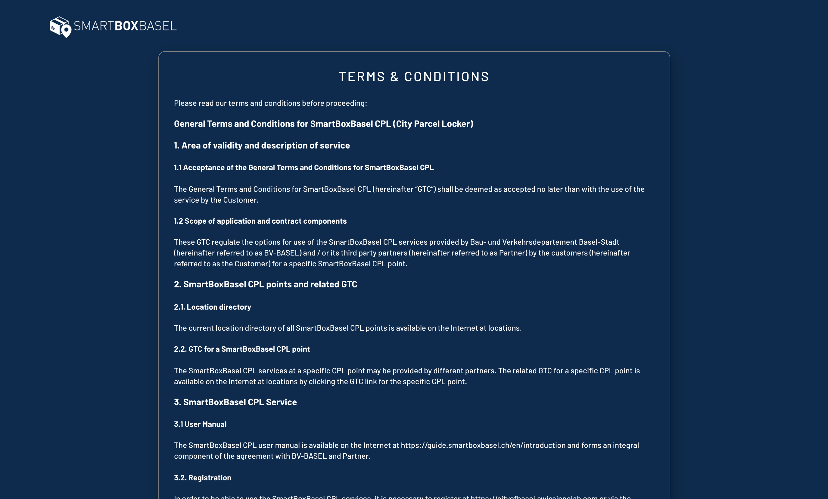 Web portal terms & conditions